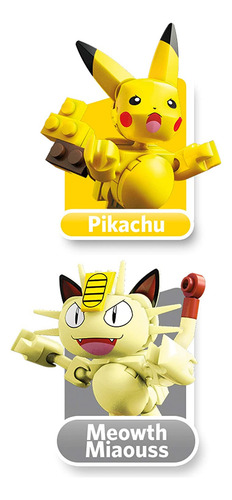 Set Mega Construx Pokemon Batalla Pikachu Vs Meowth