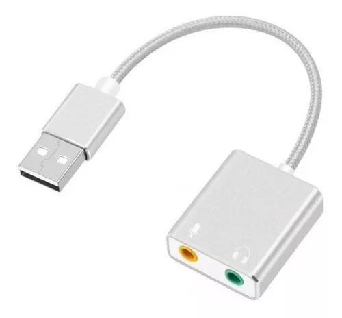 PowerDeWise Adaptador de tarjeta de sonido externa USB - Adaptador de audio  USB A, tarjeta de sonido externa, Plug & Play con conector de micrófono de