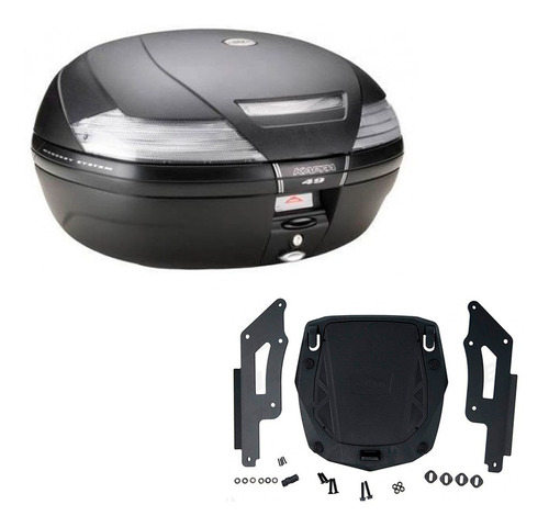 Baul Top Case Trasero 49 Lt C/soporte Kawasaki Klr 650 Kappa