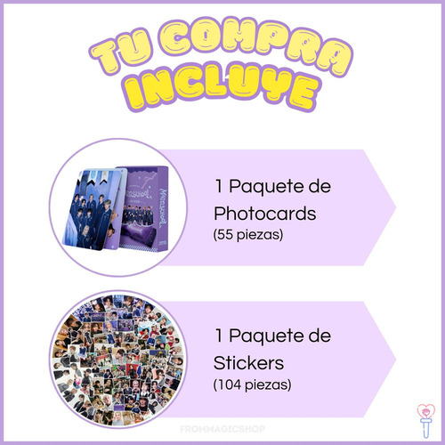 Stray Kids (55 Photocard + Sticker) Kit Pegatina + Lomocard
