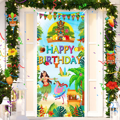 Cubierta Hawaiana Para Puerta Fiesta Cumpleaño Decoracion X