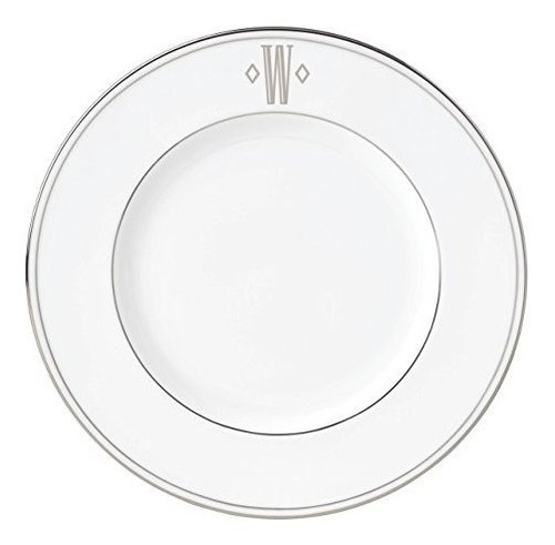 Lenox Federal Platinum Block Monogram Dinnerware Accent Plat