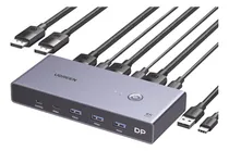 Comprar Conmutador Ugreen Kvm Displayport 8k 2 A 1 4 Puertos Usb 3.0