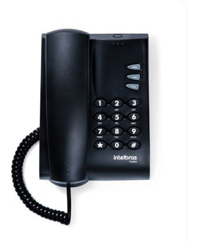 Imagem 2 de 7 de Telefone Fixo Intelbras Com Fio Pleno Preto