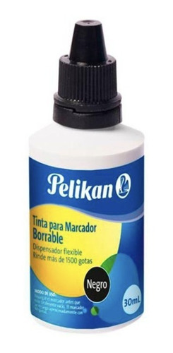 Tinta Pelikan Recargable Borrable Negra 30ml X8 Und