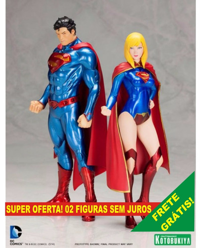 02 Figuras Kotobukiya Dc New 52 .1/10: Superman E Supergirl