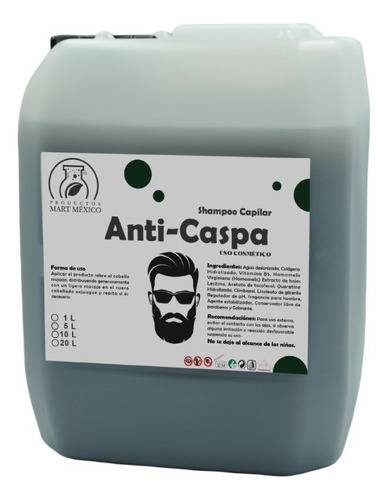 Shampoo Anti-caspa Para Hombre (10 Litros)