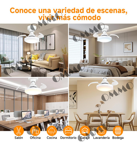 Ventilador Inteligente Luz Retráctil Plegable Ventilador con luz control con app y control 3 tipos luz y 4 velacidades ahorra espacio
