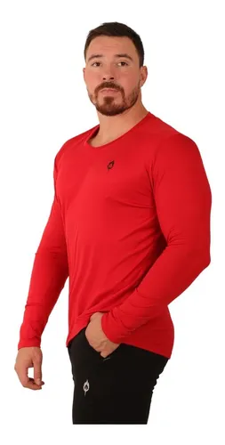 Camiseta Playera Manga Larga Casual Lisa Hombre Fenix Fit