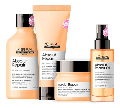 Pack Loreal Absolut Repair Con Aceite, Para Cabellos Dañados