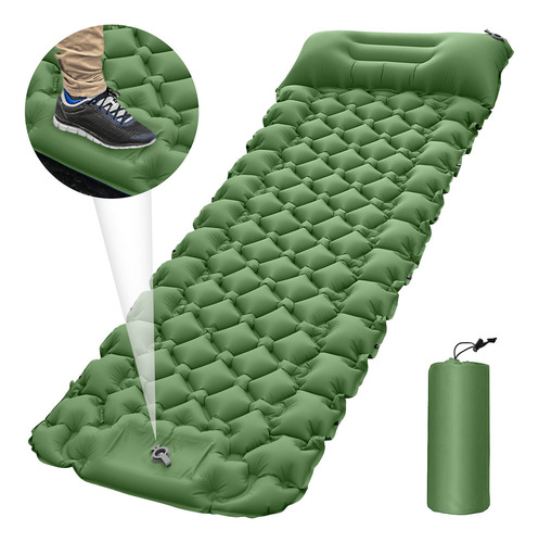 Colchón Inflable, Almohada Para Dormir Y Acampar Con Tapete