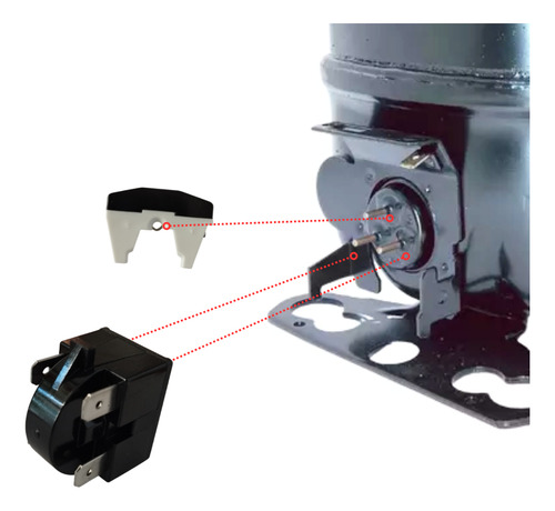 Kit Protector Térmico Ptc 1/4hp + Relay Motor Heladera