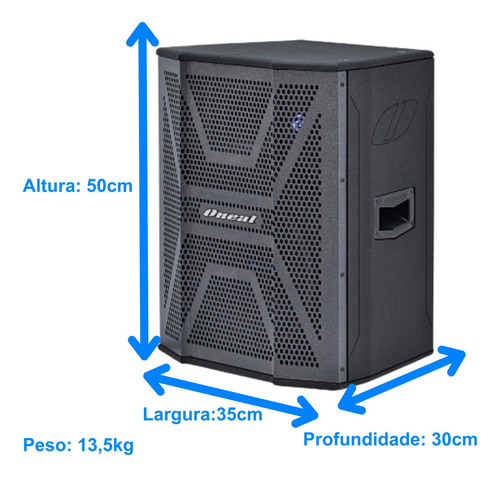 Par Caixa De Som Bluetooth Acústica Ativa 12 Oneal Opb412ex Cor Preto
