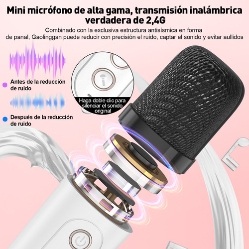 Altavoz Bluetooth Portátil Máquina Karaoke Con 2 Micrófonos