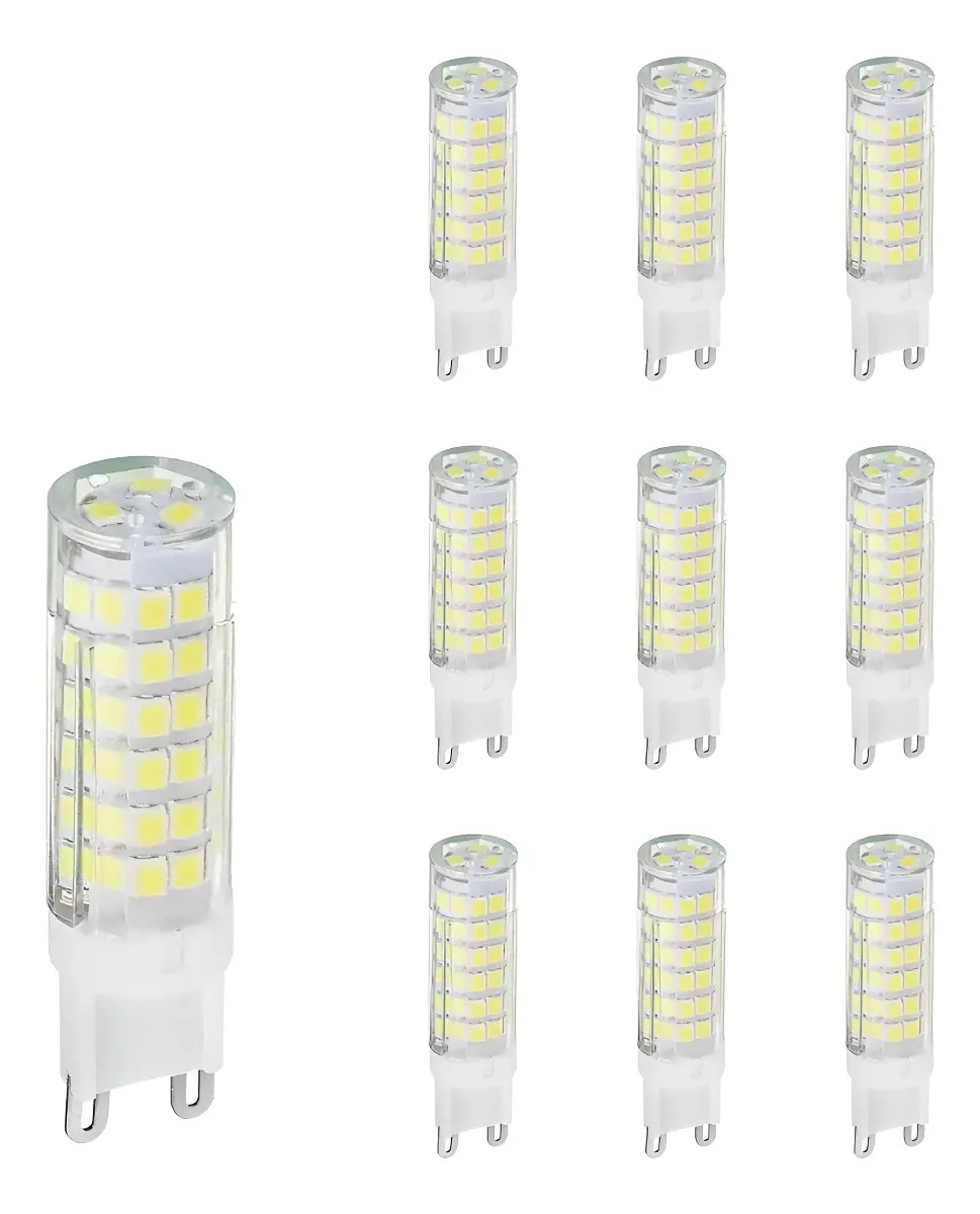 10 Lâmpada LED Halopin G9 7w Lustres Pendente Cor da Luz Branco-frio — R$ 49,39 em Mercado Livre
