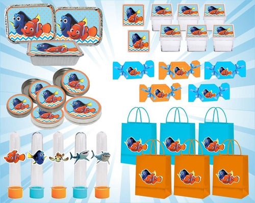 Kit Festa Infantil Procurando Nemo  60 Peças