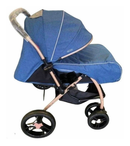 Coche Cuna De Bebe Paseo Con Cubrepies, Acolchado Dorado