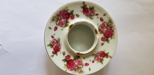 Cenicero Con Motivos Florales, De Porcelana Tsuji, Impecable