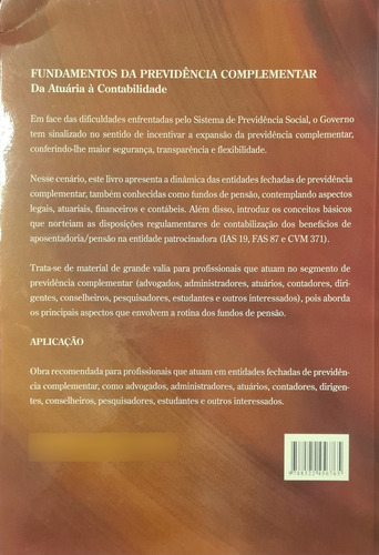 Livro Fundamentos Da Previdência Complementar Da Atuaria À Contabilidade (Usado)