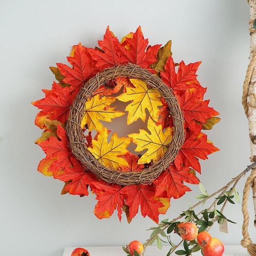 / Corona De Otoño, Corona De, Hojas De Arce, Corona De