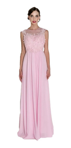 Imagem 2 de 8 de Vestido Madrinha Festa Casamento Longo Rosa Claro