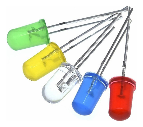 Kit 50 Peças Led Difuso 5mm Arduino 5 Cores