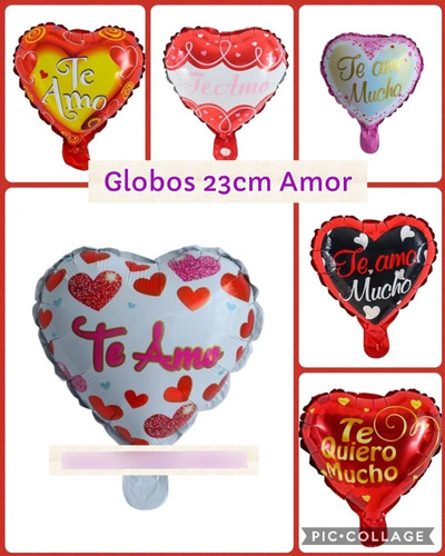 Pack 50 Globos San Valentin 23 Cm + Varilla | Cotillondls