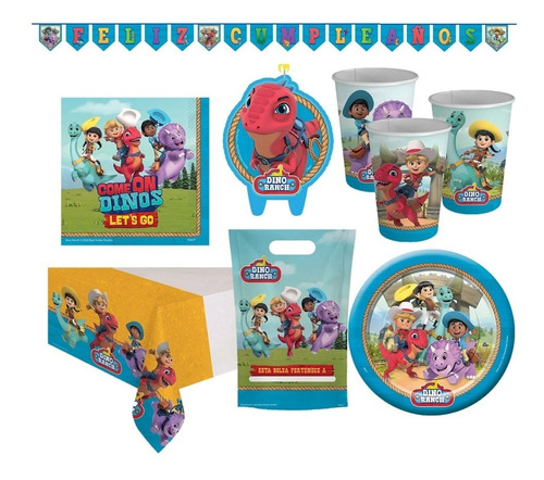 Pack Cotillón Cumpleaños Dino Ranch X 36 Cotillón Activarte