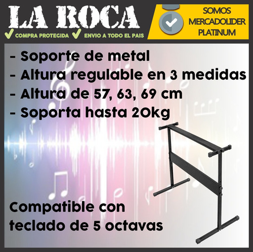 Imagen 4 de 10 de Soporte De Teclado Tipo H Sintetizador Piano Reforzado Envio