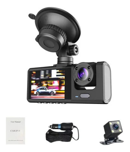 Camara Dvr Dash Auto Ruta Uber Cam Hd Seguridad App 3 Lentes