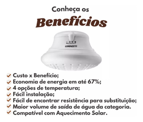 Chuveiro Elétrico Lorenzetti Bella Ducha 4tbranco 127v 5500w Branco 5.5 Kw