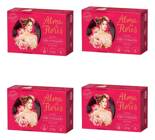 Kit 4x Sabonete Alma De Flores Intense 130g - Memphis