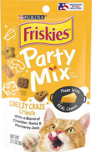 Purina friskies party mix queso cheezy craze crunch 1 unidad