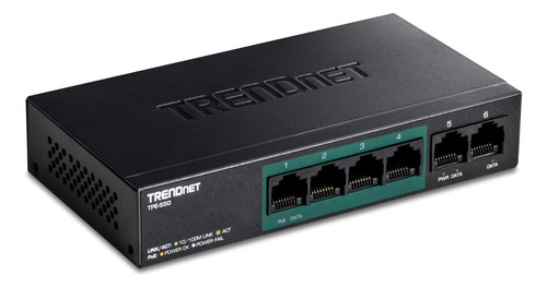 Trendnet Conmutador Fast Ethernet Poe+ De 6 Puertos, 4 X Pue