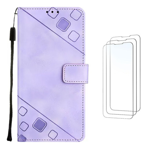 Funda Tipo Cartera Con Tapa En Relieve Para  Oppo A78-a