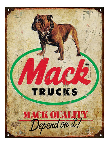 Cartel Chapa Publicidad Antigua Mack Camion Trucks X232