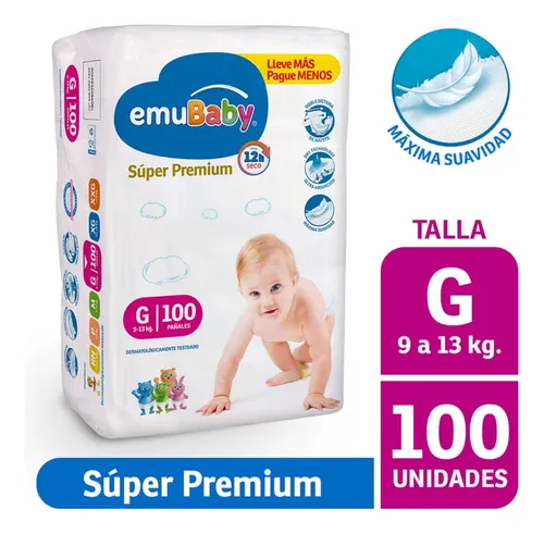 Pañal Emubaby Super Premium Xxg, 100 Un