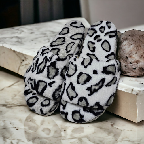 Pantufla De Peluche Abierta Varios Modelos Con Elastico
