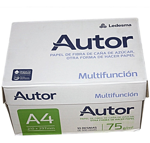 Imagen 4 de 6 de Resma A4 Autor 75g Minimo X10un Dist Oficial Enviogratis