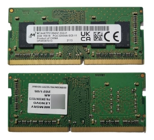 Memoria Ram Ddr4 4gb 3200mhz Notebook (Usado)