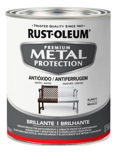 Pintura Esmalte Protector Para Metal Anticorrosivo Brillante Color Blanco