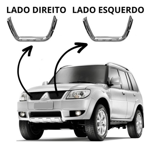 Par Frisos Grade Dianteira Pajero Tr4 Lado Direito Esquerdo