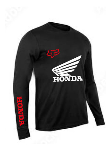 Polera Manga Larga Honda Moto