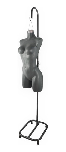 Maniqui Busto 3/4 Dama Color Negro Mujer Con Base