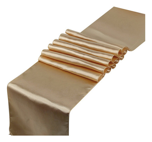 Mesa Navideña De Satén Dorado Burdeos De 30 X 275 Cm