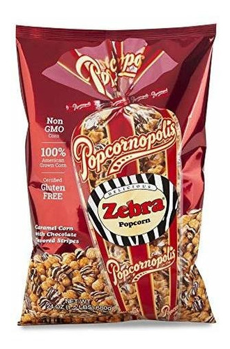 Popcornopolis Cebra Palomitas, 24 Oz.