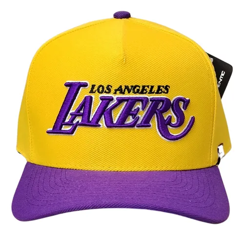 Boné Snapback Aba Meia Curva E Reta Bordado Lakers Retro