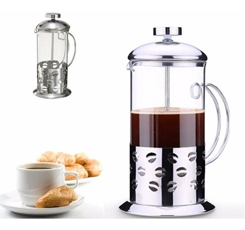 Imagem 2 de 5 de Cafeteira Francesa Em Inox 1 Litro Prensa Chaleira Decorada