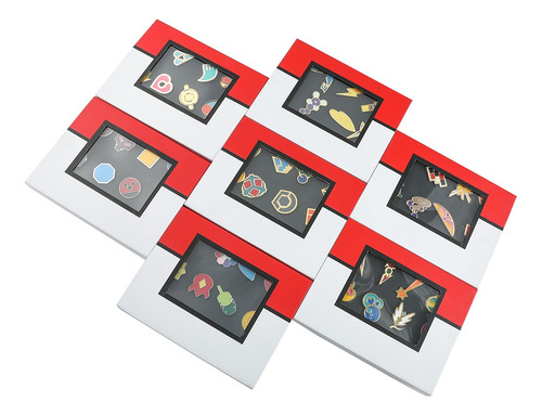 Gimnasio Pokemon Coleccion 56 Pines Medallas 7 Cajas