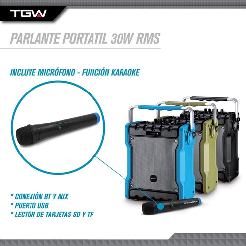 Parlante Bluetooth Outlet Karaoke 30w Tagwood